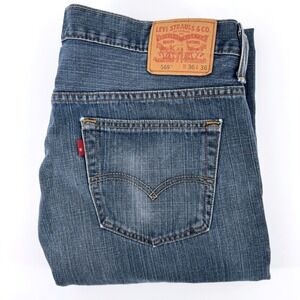 Levi's 569 Loose Straight Leg Jeans Men 38x35 Blue Denim Medium Wash Relaxed Fit